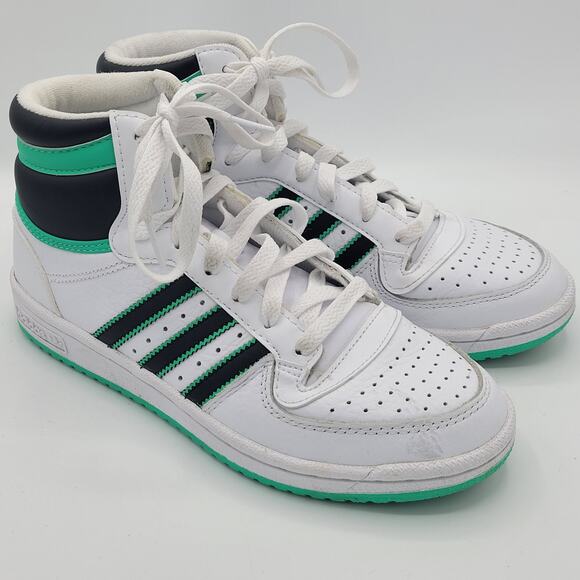 adidas Originals Top Ten RB white green kids size 6.5 - Picture 2 of 9
